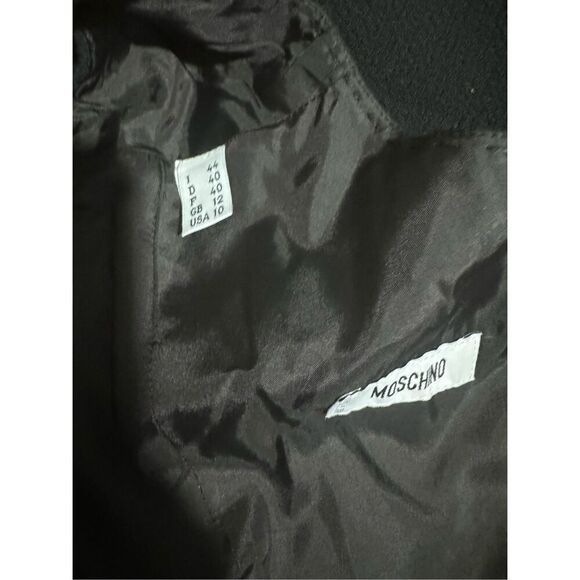 Moschino Black midi dress 100% Virgin wool sleeveless 10 - Picture 4 of 9